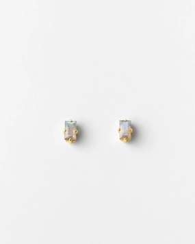 Labradorite Grand Baguette Studs Unique Feature Futuristic Accessory