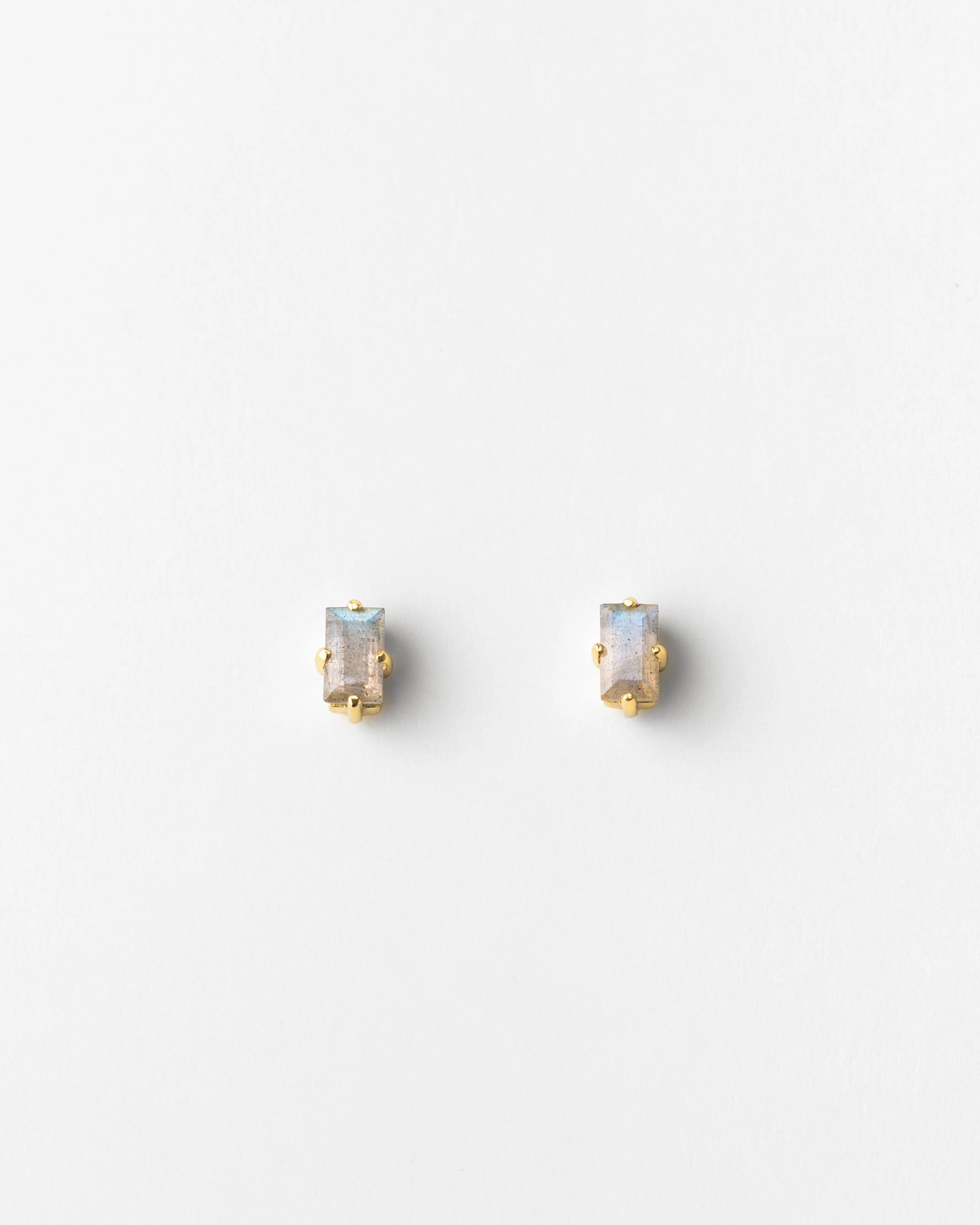 Labradorite Grand Baguette Studs Unique Feature Futuristic Accessory