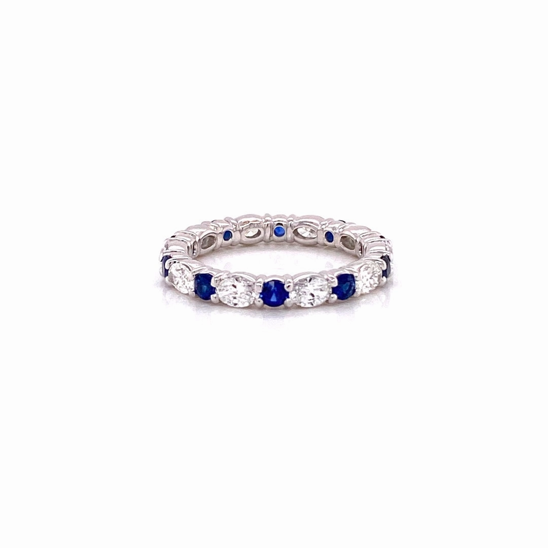 LARGE ALTERNATING SAPPHIRE AND DIAMOND BAND Minimalist Work