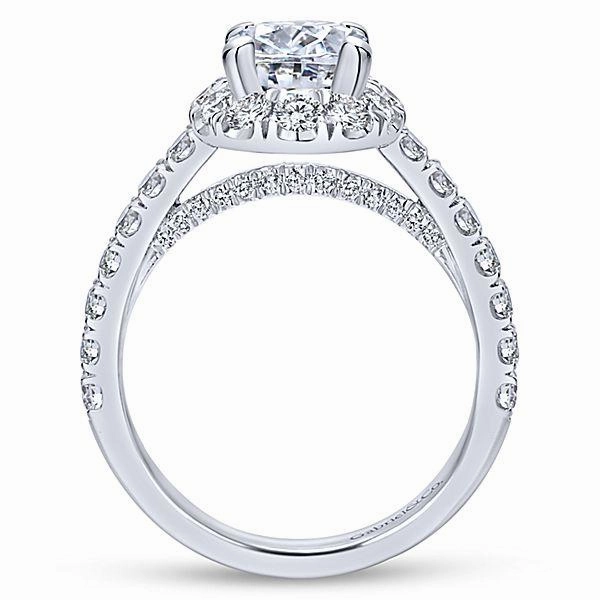 Sturdy Product Graceful Balance Large Oval Halo Diamond Ring 1.15 Cttw 14K White Gold  375A