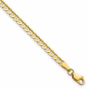 14K 7 inch 3mm Open Concave Curb with Lobster Clasp Bracelet Celebration Must-Haves Primary Accent