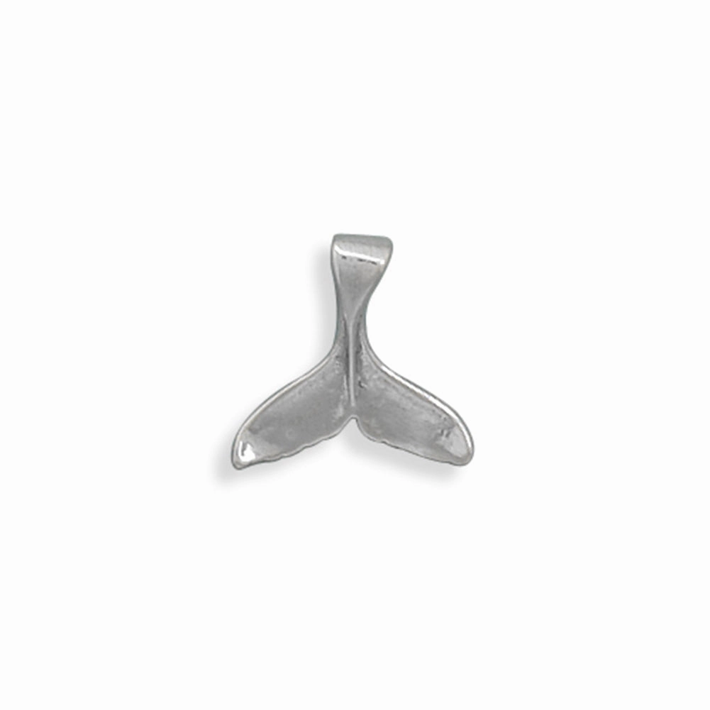 Whale Tail Charm Antiqued Sterling Silver, Made in the USA Perfect Fit Everyday Pick