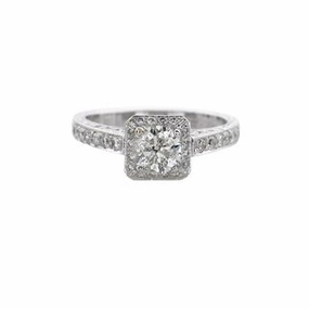 Graceful Balance Out Of Box ROUND DIAMOND RING WITH DIAMONDS THROUGHOUT BEZEL AND SHANK