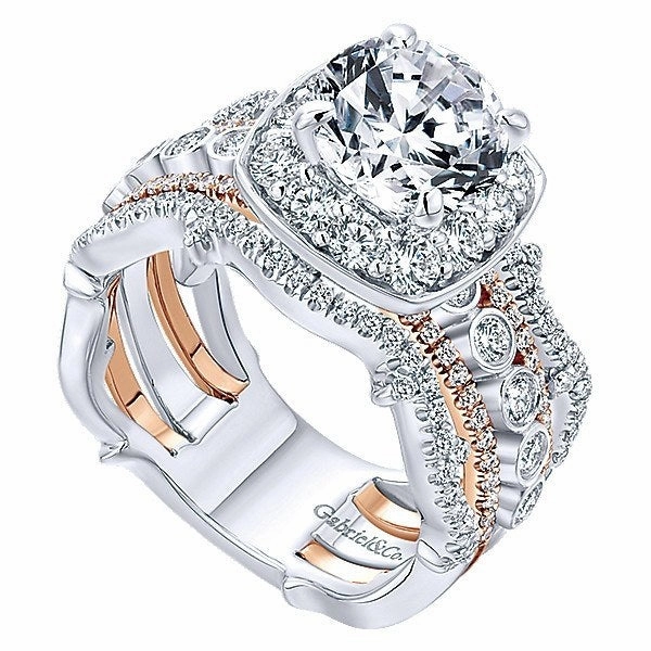 5-Band Style Diamond Engagement Ring 1.14 Cttw 14K Gold 318A Unique Present Strong Piece