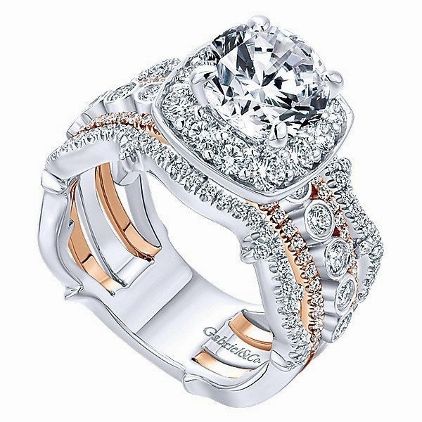 Seasonal Look 5-Band Style Diamond Engagement Ring 1.14 Cttw 14K Gold 318A