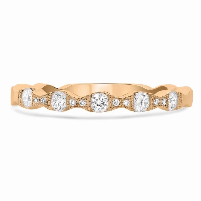 Anniversary Accent 14k Diamond Wavy Band