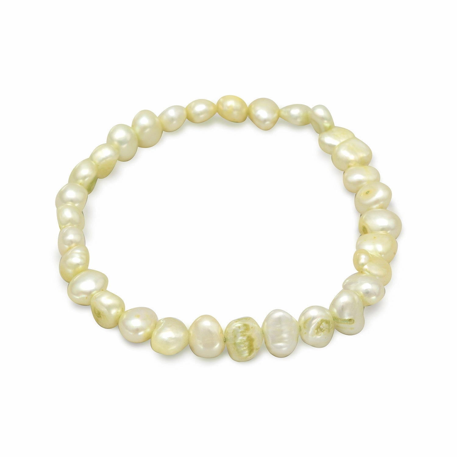 Lime Green Dyed Freshwater Cultured Freshwater Pearl Stretch Bracelet Bright design