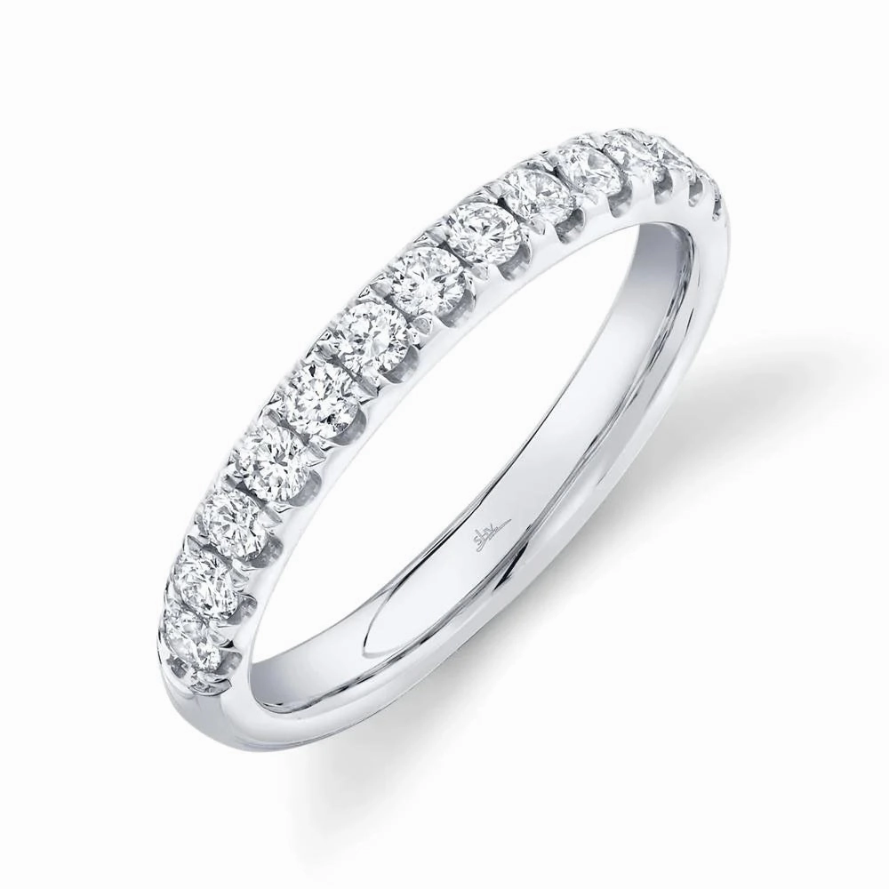 Minimal Motion Graceful Style 14K White Gold 0.55cttw Diamond Wedding Band