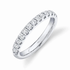 Hypoallergenic Gift Fine Embellishment 14K White Gold 0.55cttw Diamond Wedding Band