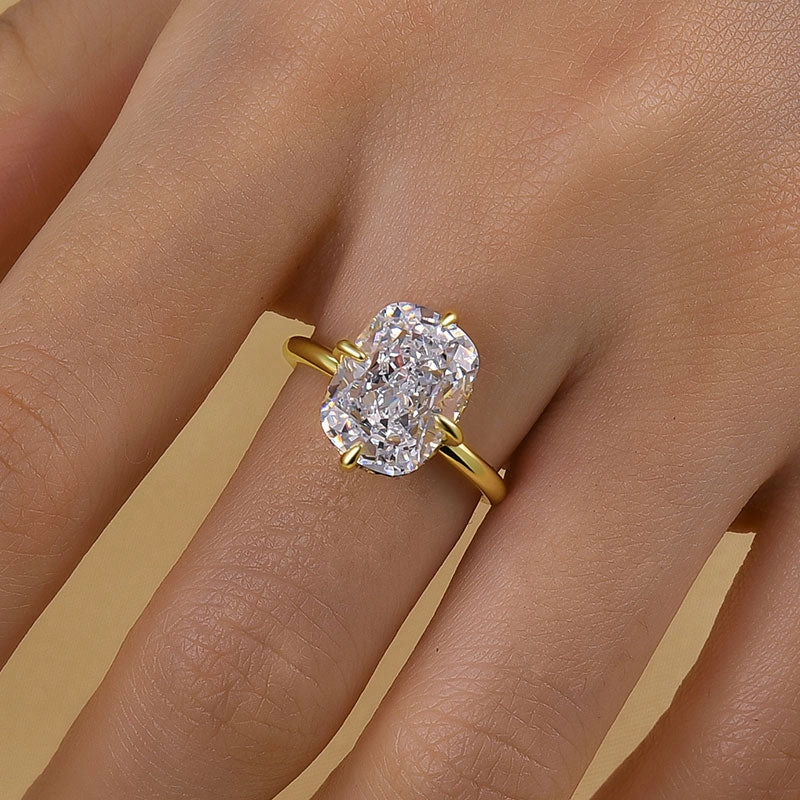 Louily Classic Cushion Cut Engagement Ring For Women In Sterling Silver Radiant Surface Flawless Look