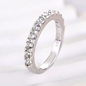Louily Exquisite Half Round Cut Women's Wedding Band Vibrant Appeal Trendy Design
