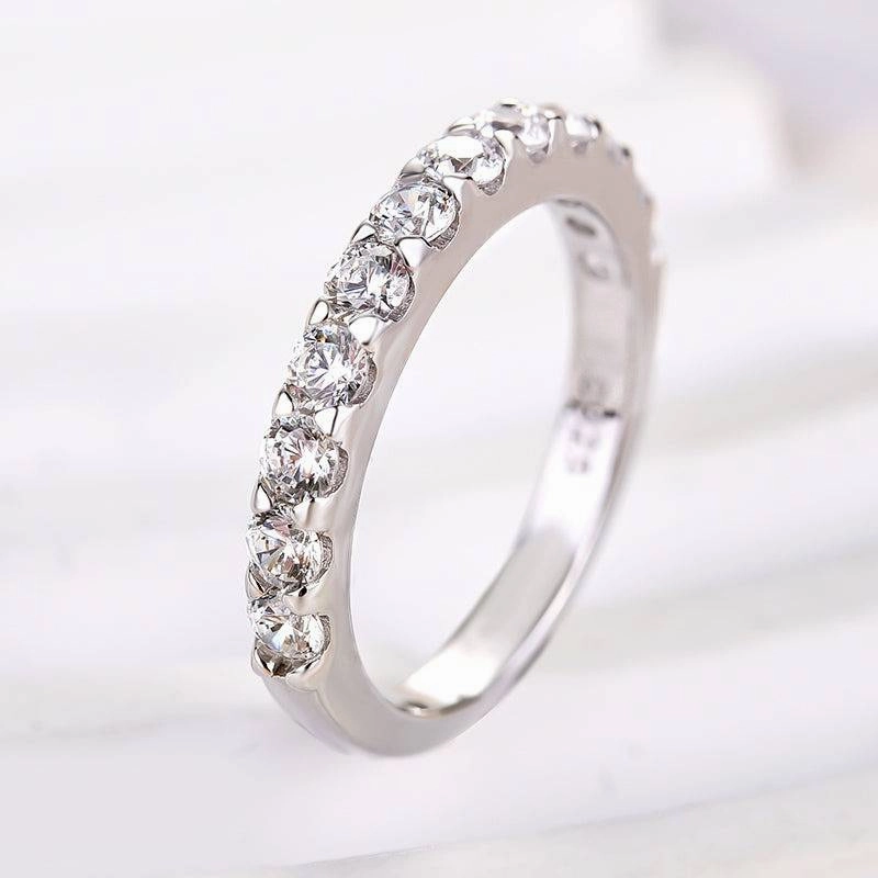 Louily Exquisite Half Round Cut Women's Wedding Band Vibrant Appeal Trendy Design