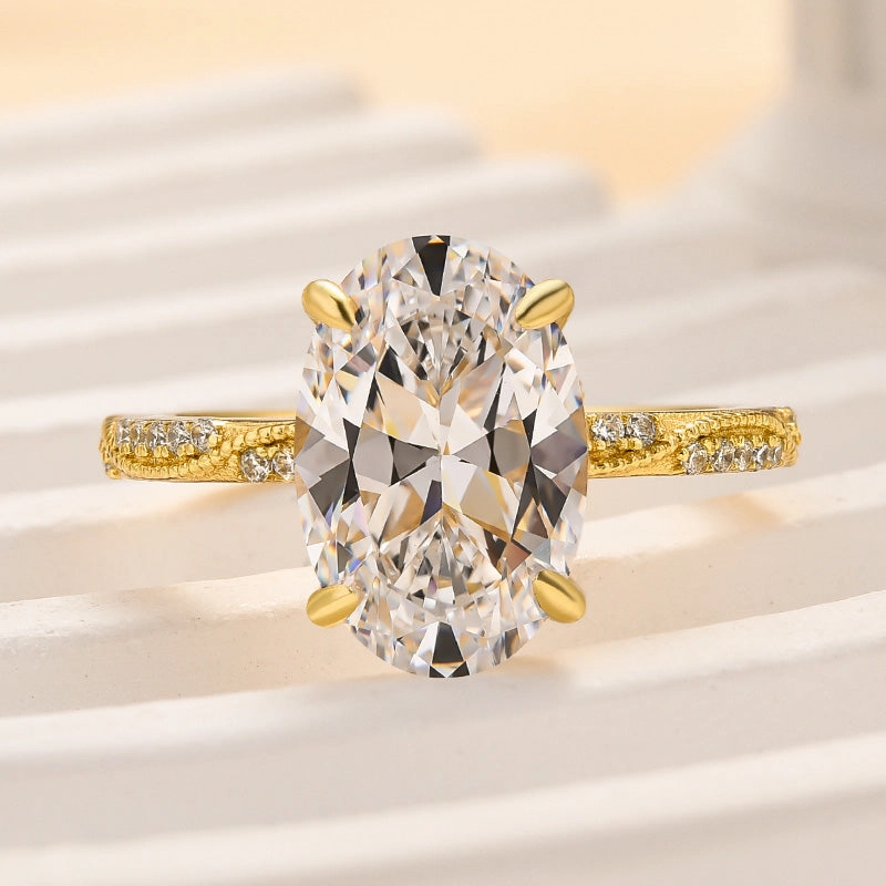 Louily Exquisite Oval Cut Engagement Ring For Women In Sterling Silver Evening Accessories