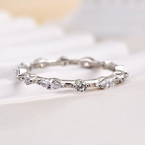 Louily Fashion Marquise & Round Cut Wedding Band Stylish Statement Refined Glance