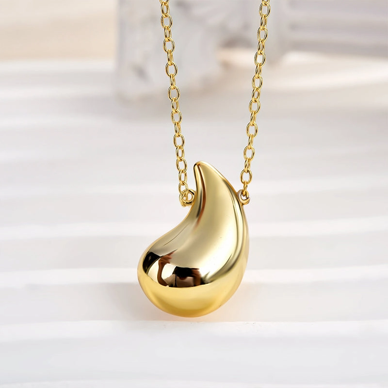 Charming Look Louily Minimalist Teardrop Necklace In Sterling Silver