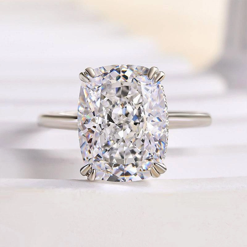 Party Gift Exquisite Touch Louily Precious Crushed Ice Cushion Cut Engagement Ring