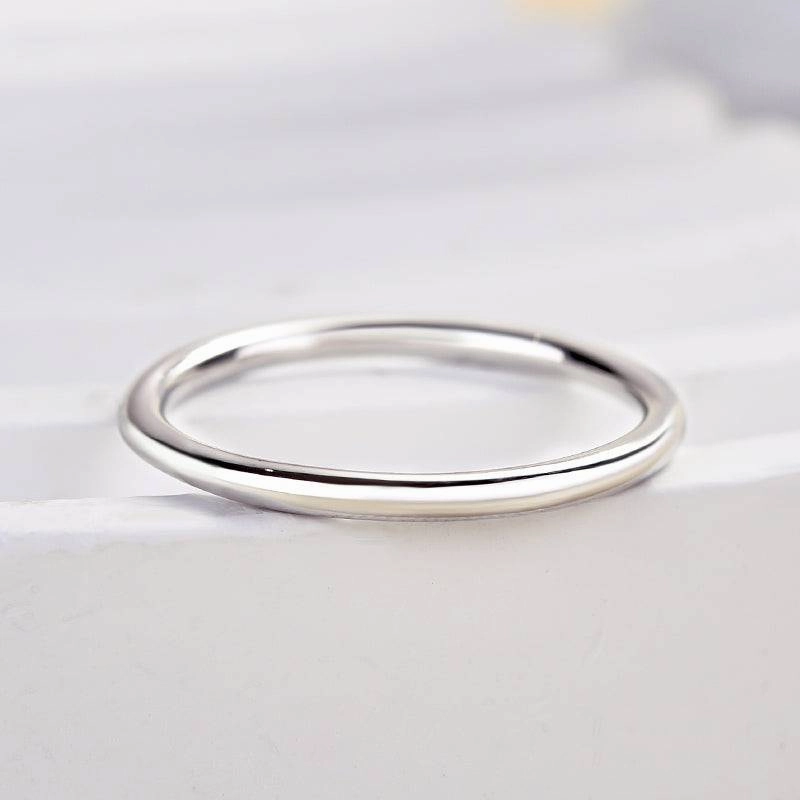 Louily Simple Wedding Band For Women In Sterling Silver Luxury Craftsmanship Feminine Accent