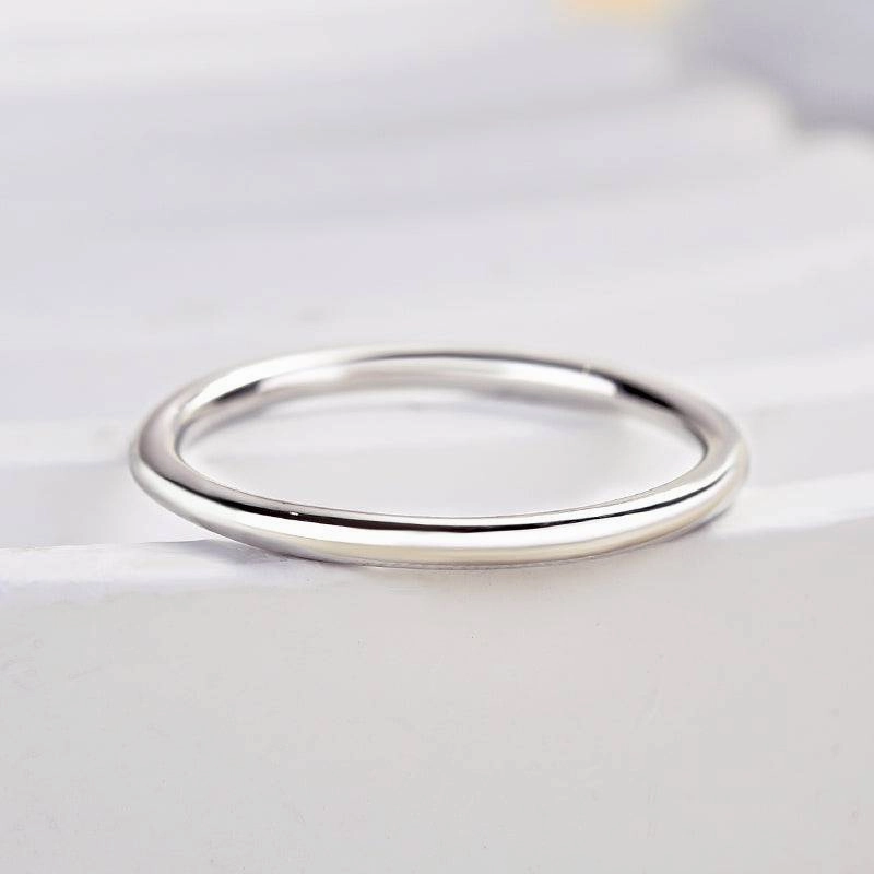 Precious Piece Louily Simple Wedding Band For Women In Sterling Silver