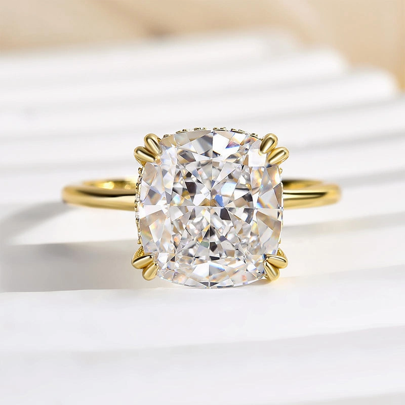 Flawless Touch Louily Stunning Cushion Cut Engagement Ring In Sterling Silver