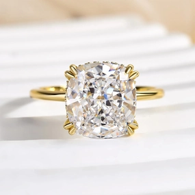 Flawless Touch Louily Stunning Cushion Cut Engagement Ring In Sterling Silver