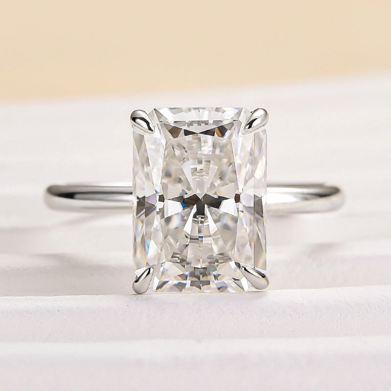 Perfect Pair Timeless Craft Louily Timeless Moissanite 4.5 Ct Radiant Cut Engagement Ring