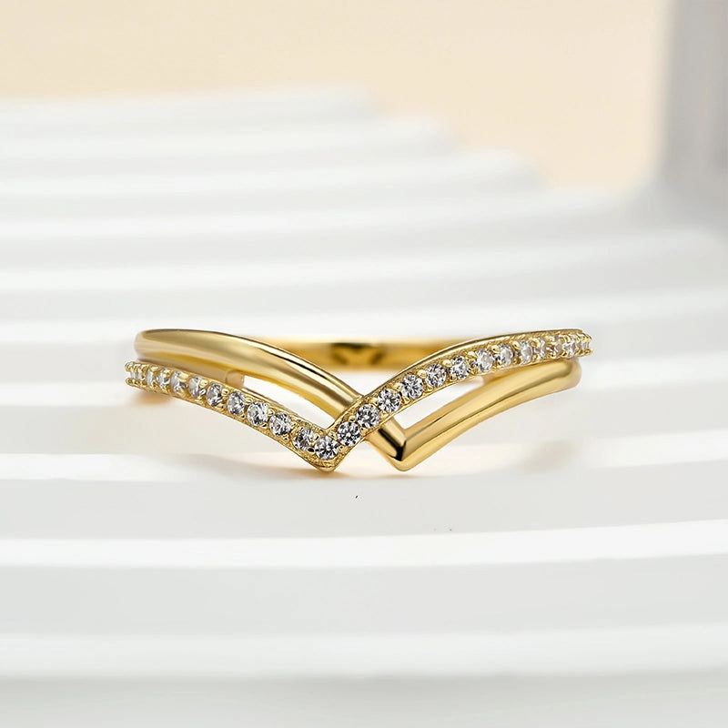 Louily Unique Yellow Gold Wedding Band For Women In Sterling Silver Allure Factor