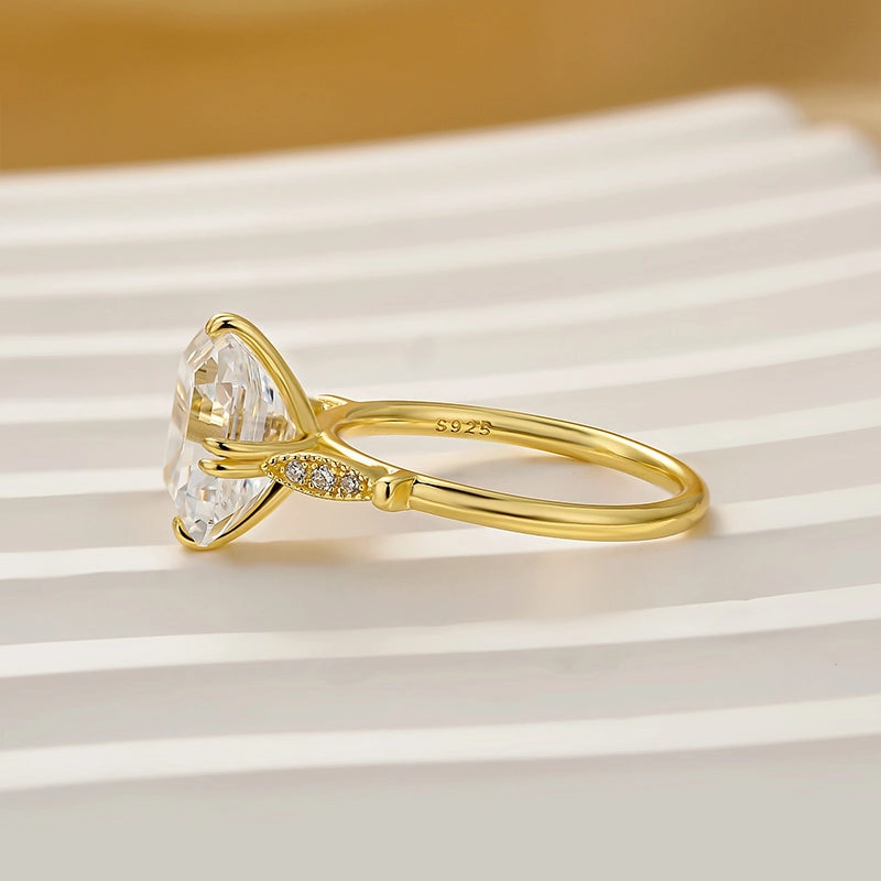 Romantic Vibe Louily Vintage Asscher Cut Women's Engagement Ring In Sterling Silver