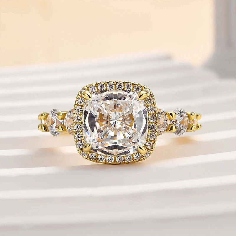 Louily Vintage Halo Cushion Cut Engagement Ring For Women Seasonal Favorite