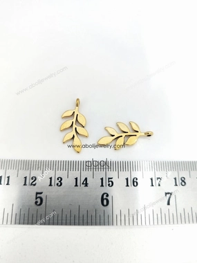 elegant design Fine Finish Golden leaf Charms golden twig charm CHMG119 2 charms