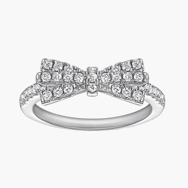 925 Sterling Silver Bow Ring Bold Spark