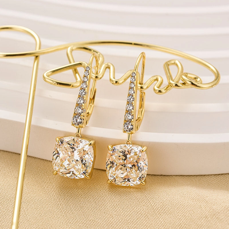 Louily Exquisite Cushion Cut Women's Earrings In Sterling Silver Chic Glance