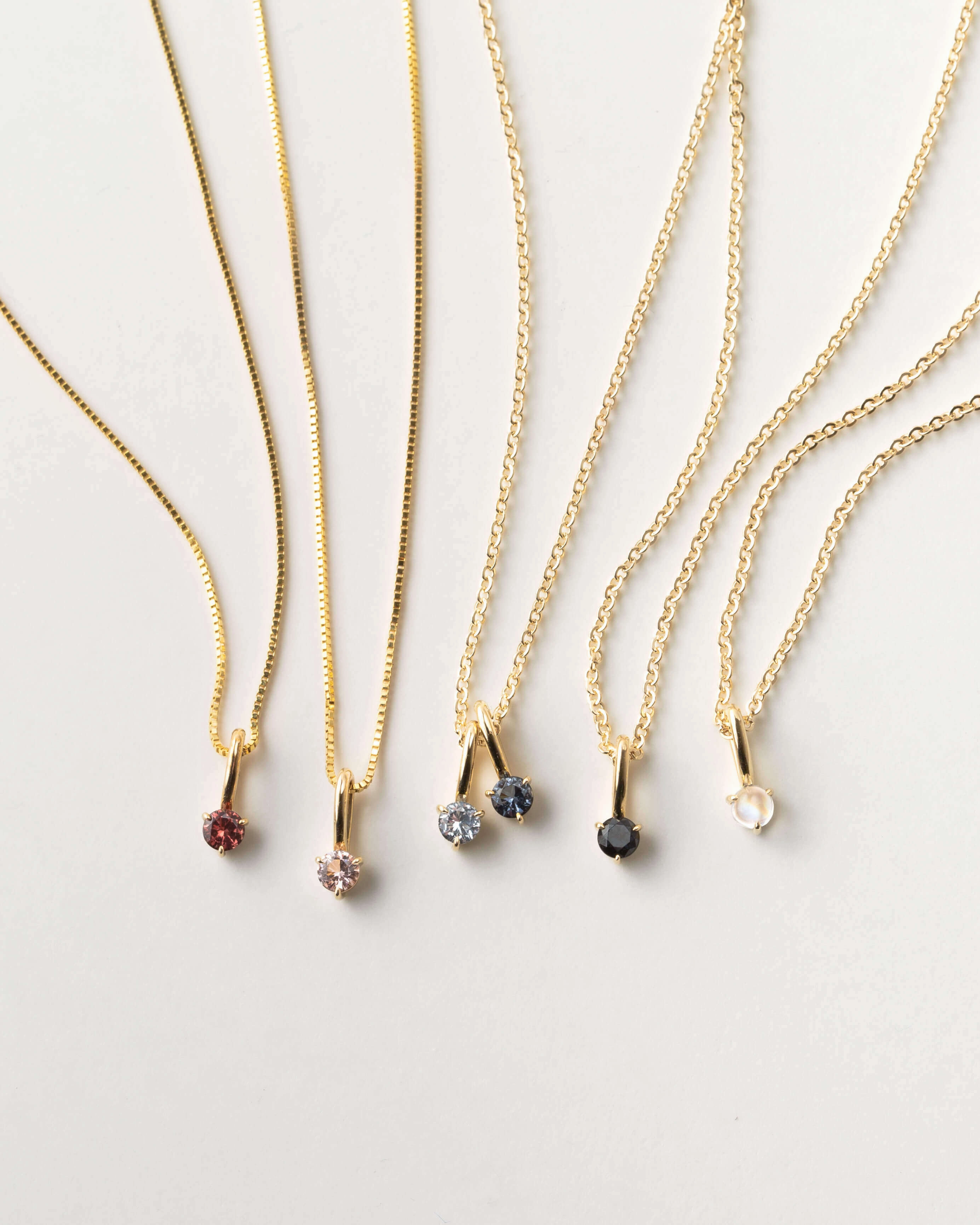 Pretty Present Solid Gold Aura Birthstone Charm Necklace