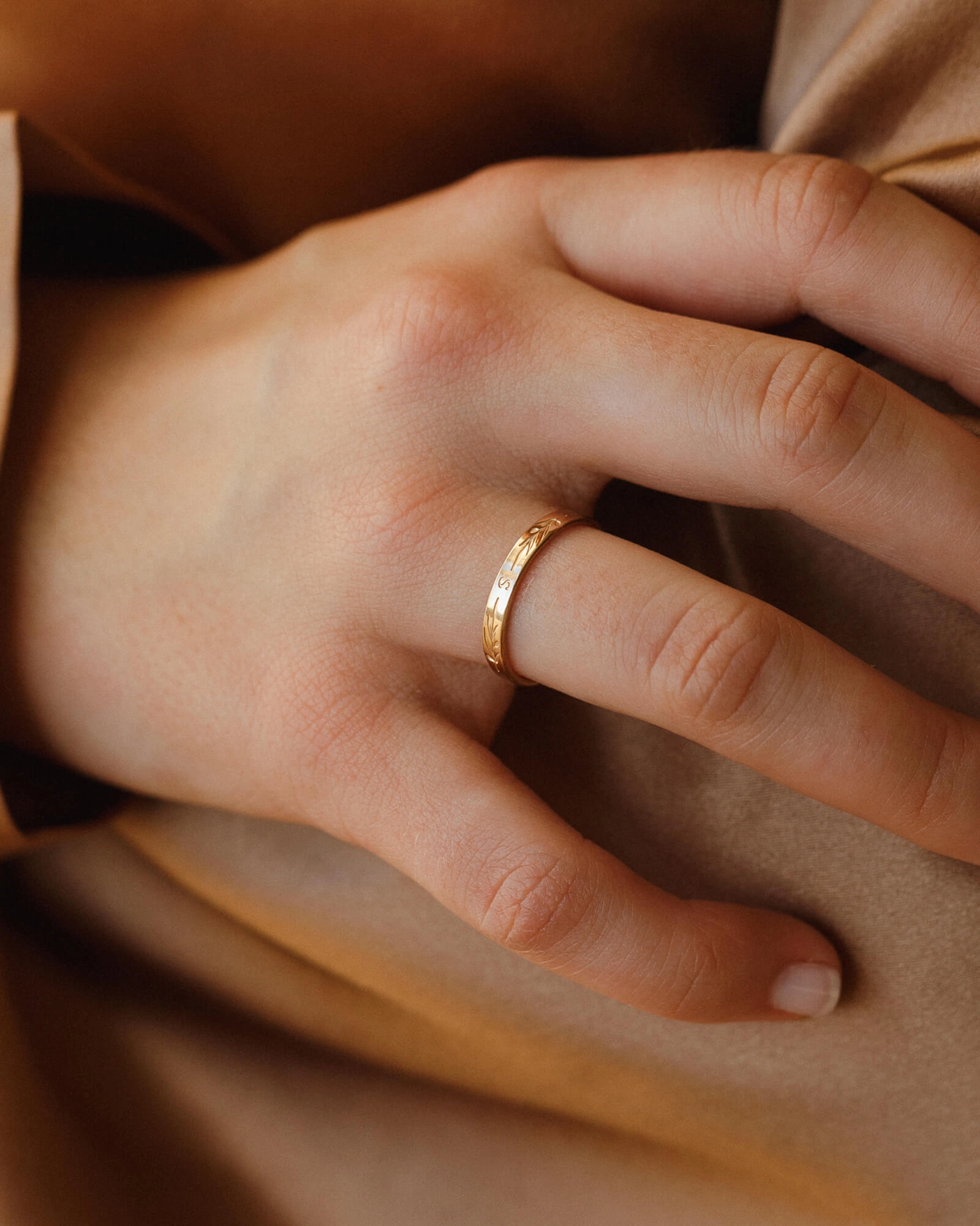 Secure Article Event Piece Personalized Olive Branch Band