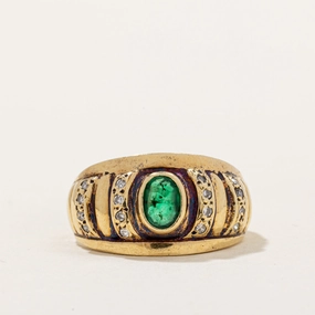 Holiday Outfit Emerald & Diamond Ring | 0.16ct, 0.05ctw | SZ 6.5 |