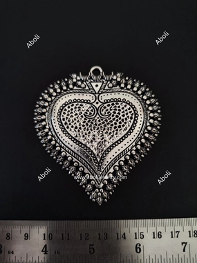 German silver big leaf pendant SP58 Bright Mood