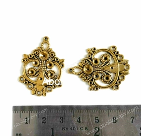 festival look Dazzling Style Golden Charm ethnic design earrings components CHMG53 2 charms