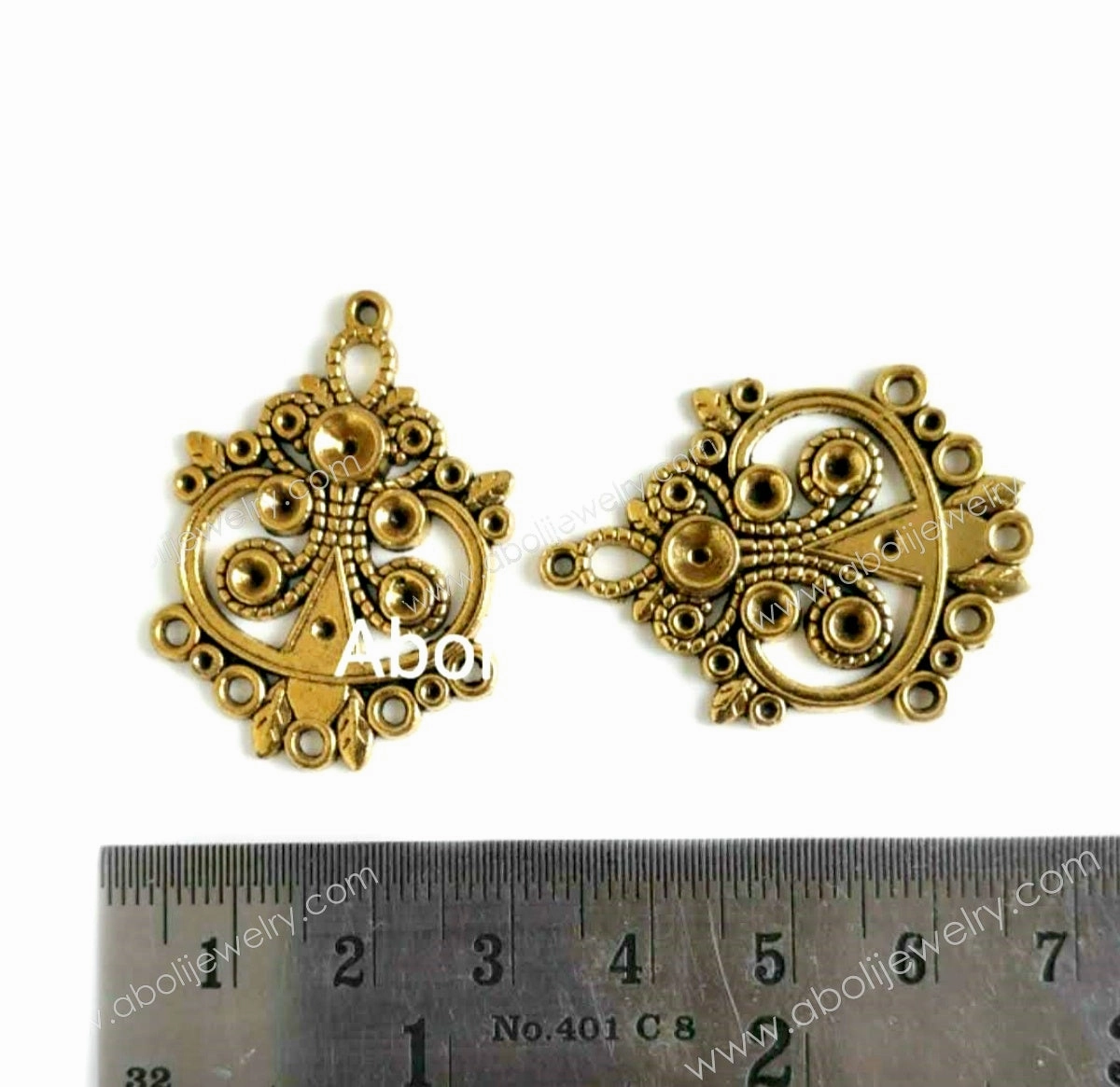 festival look Dazzling Style Golden Charm ethnic design earrings components CHMG53 2 charms