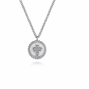 Sterling Silver Bujukan Medallion Pendant with .03cttw Diamond Cross Center Meaningful Craft
