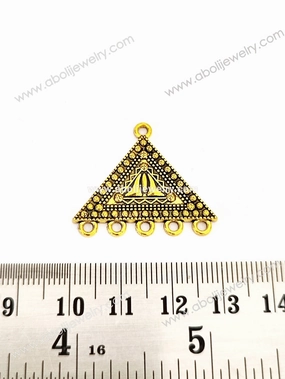 Golden pendant triangular pendant geometric triangle pendant GP42 Sleek Texture