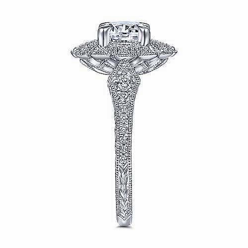 Art Deco Halo Diamond Ring .32 Cttw 14k White Gold 583A Excellent Look Attractive Appearance
