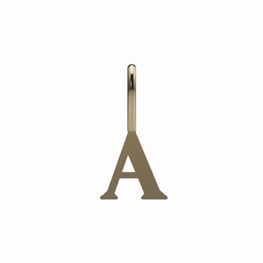 Sculpted Accent Simple Layer Serif Initial Pendant