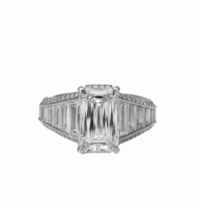 Elegant Trinket Chic Appeal Platinum Diamond Crisscut Engagement Ring (5.55cttw)