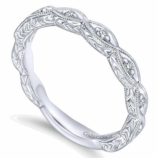 Marquise Shaped Engraved Shank Diamond Band .12 Cttw 183B Personal Set Versatile Accessory