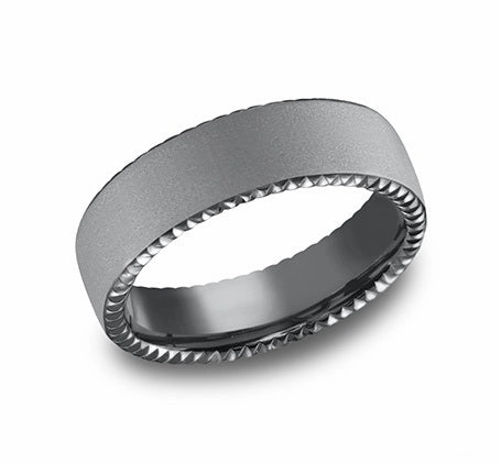 GENTS SANDBLAST TANTALUM COIN EDGE WEDDING BAND Meaningful Jewelry Lasting Memory