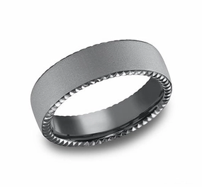 GENTS SANDBLAST TANTALUM COIN EDGE WEDDING BAND Meaningful Jewelry Lasting Memory
