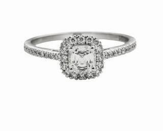 All Outfit CRISSCUT CUSHION RING WITH DIAMOND HALO (.78cttw)