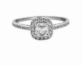 All Outfit CRISSCUT CUSHION RING WITH DIAMOND HALO (.78cttw)