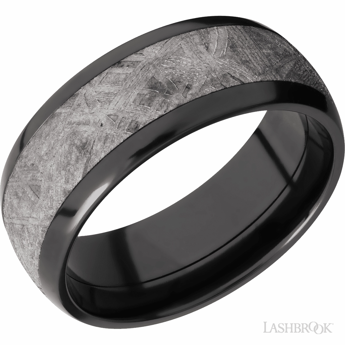 Custom Memento Layering Essential Meteorite Wedding Band Black Zirconium 8mm Wide
