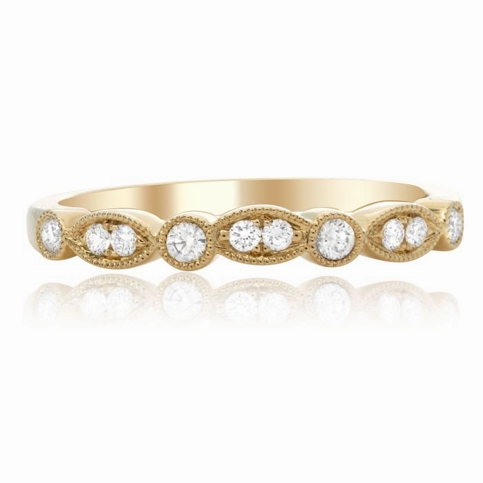 Milgrain Diamond Wedding Band Party fashion