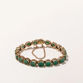 Timeless Highlight 10k Yellow Gold Emerald Bracelet | 12.24ctw | 6.5"
